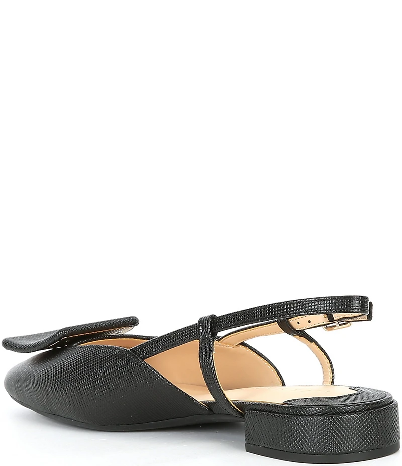 Alex Marie Micah Textured Leather Ornament Slingback Flats