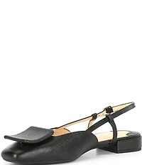 Alex Marie Micah Textured Leather Ornament Slingback Flats