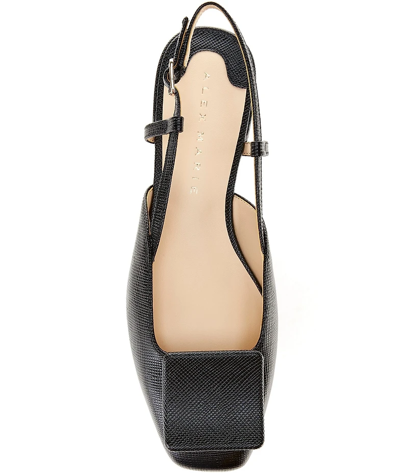 Alex Marie Micah Textured Leather Ornament Slingback Flats