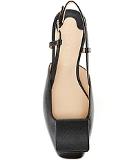 Alex Marie Micah Textured Leather Ornament Slingback Flats