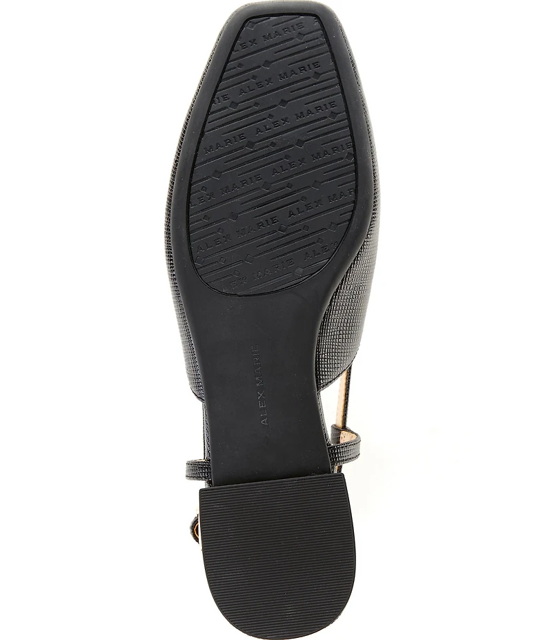 Alex Marie Micah Textured Leather Ornament Slingback Flats