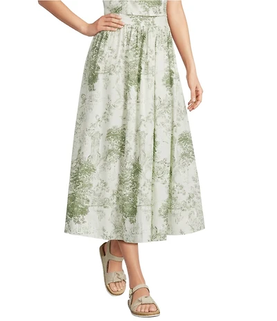 Alex Marie Miley Coordinating Printed Poplin Midi Skirt