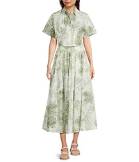 Alex Marie Miley Coordinating Printed Poplin Midi Skirt