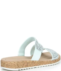 Alex Marie Missy Linen Rhinestone Embellished Wedge Sandals