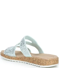 Alex Marie Missy Linen Rhinestone Embellished Wedge Sandals