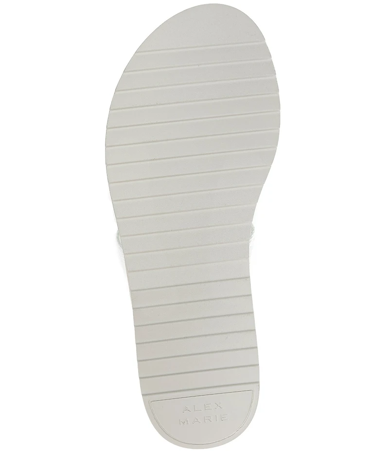 Alex Marie Missy Linen Rhinestone Embellished Wedge Sandals