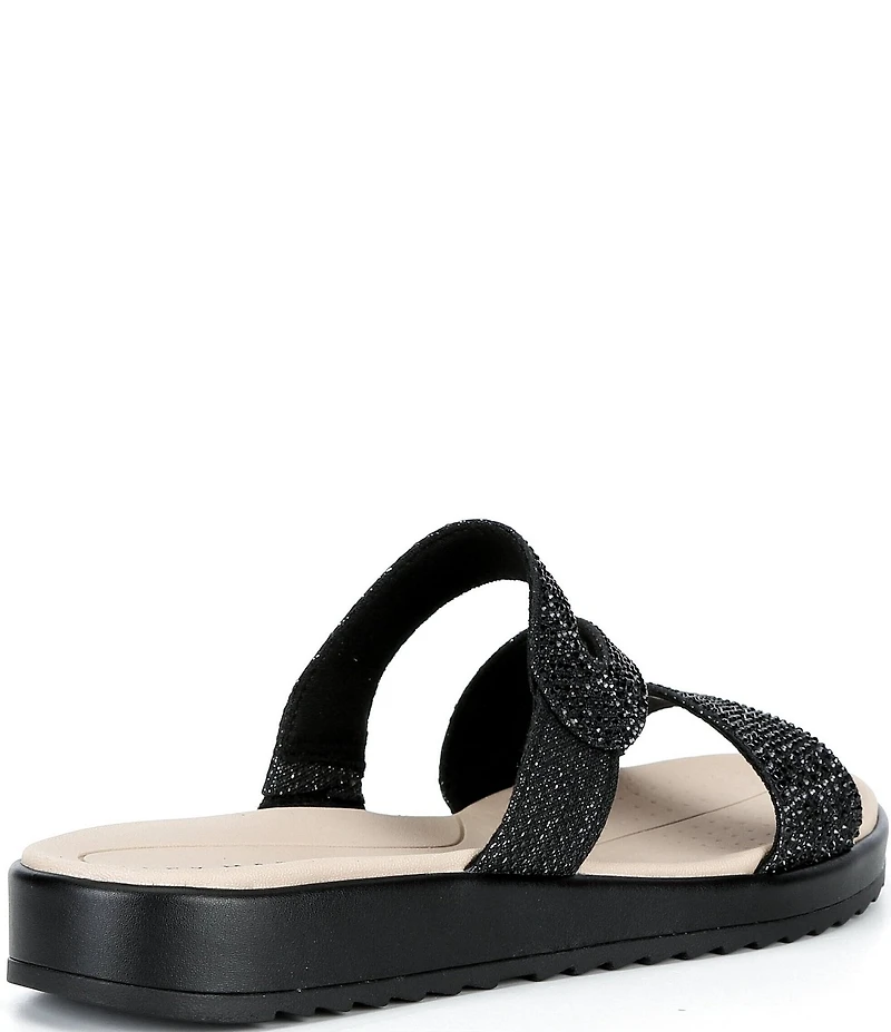 Alex Marie Missy Shimmer Rhinestone Embellished Wedge Sandals