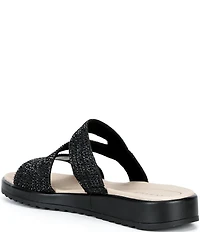 Alex Marie Missy Shimmer Rhinestone Embellished Wedge Sandals