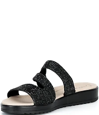 Alex Marie Missy Shimmer Rhinestone Embellished Wedge Sandals