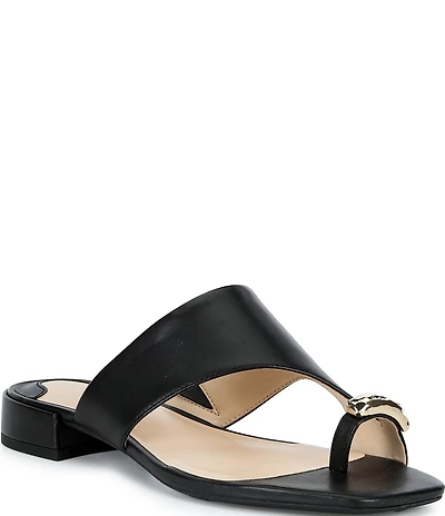 Alex Marie Nancy Leather Ornamented Toe Loop Sandals