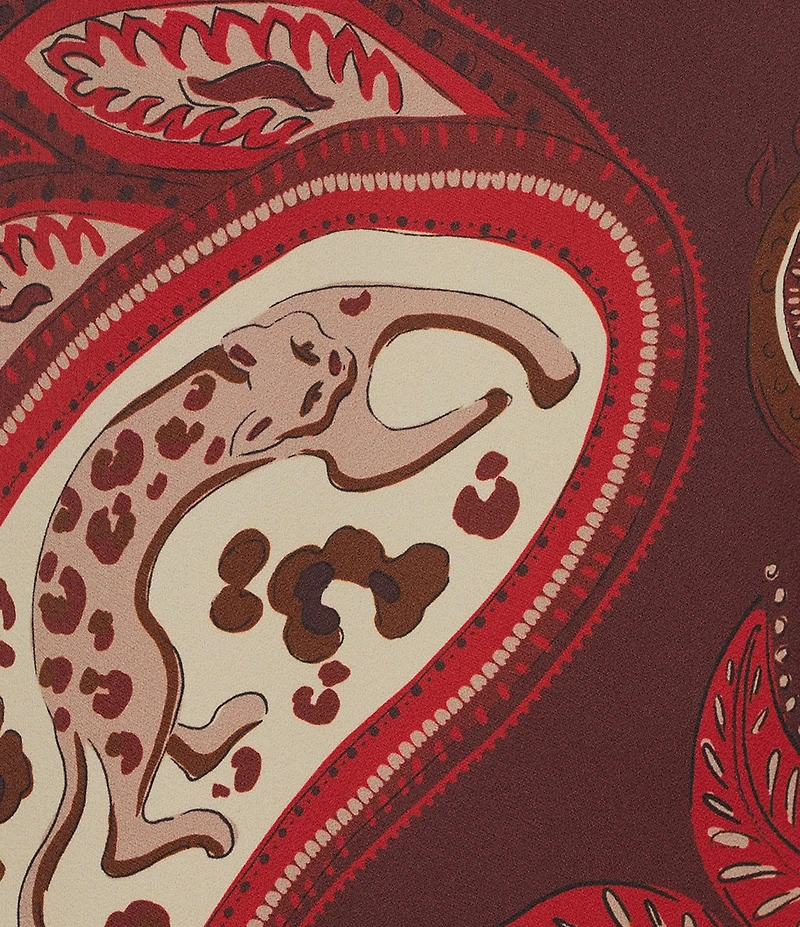 Alex Marie Olivia Coordinating Printed Paisley Satin Midi Pencil Skirt