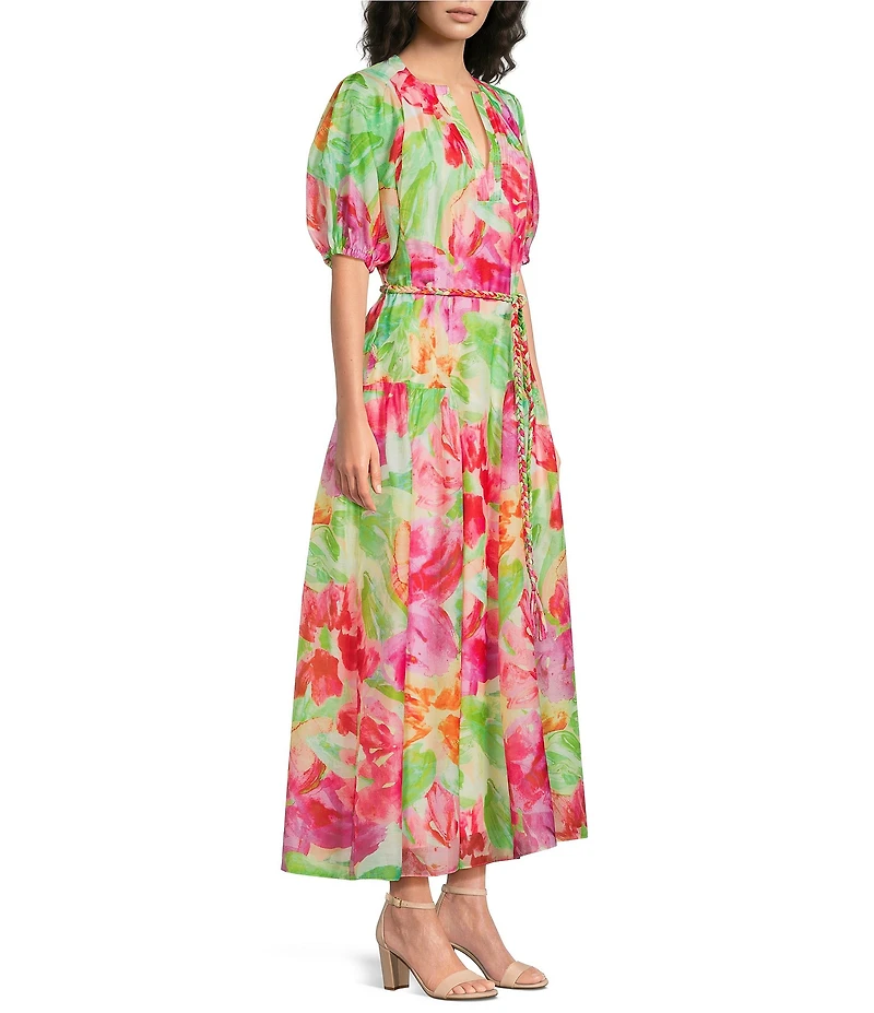 Alex Marie Paulina Jewel V Neck Short Sleeve Organza Dress