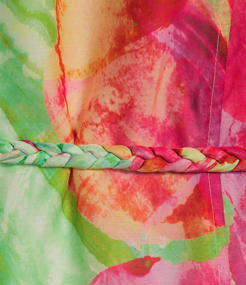 Alex Marie Paulina Jewel V Neck Short Sleeve Organza Dress