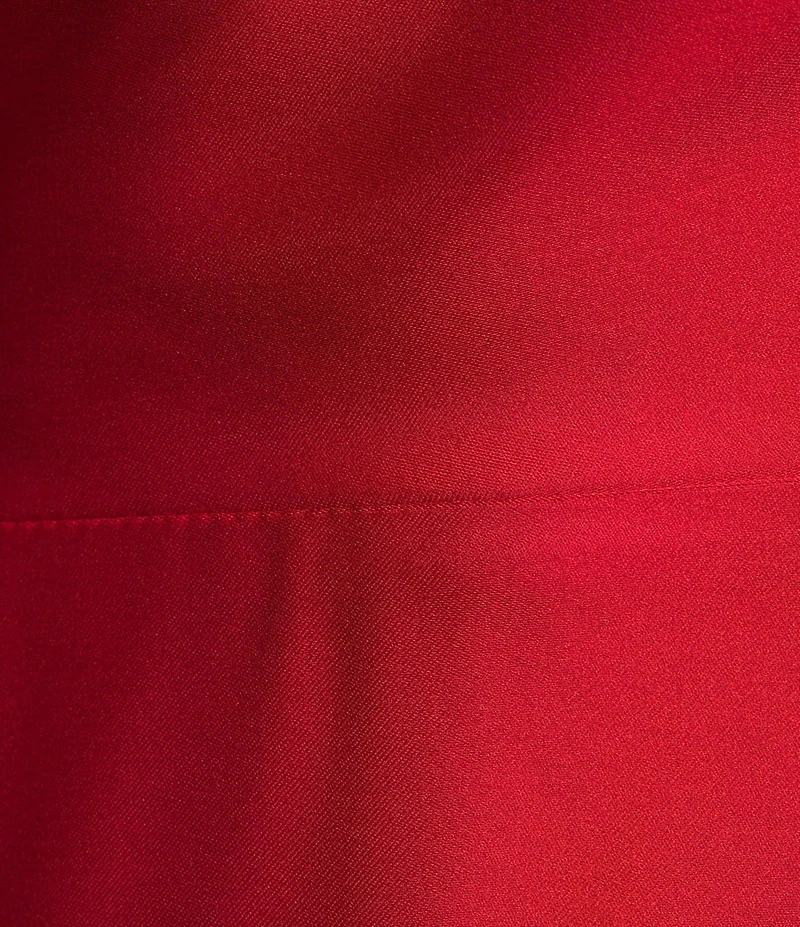 Alex Marie Petite Camila Stretch Satin Asymmetrical One Shoulder Metal Loop Strap A-Line Maxi Dress