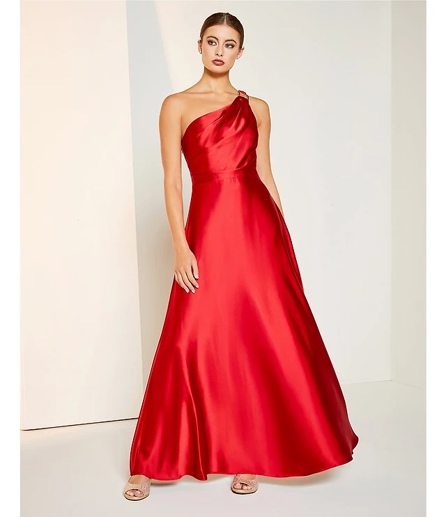petite a line maxi dress Berylove Women Fuchsia Floral Strapless Prom Dress A Line Corset Maxi Party  Dress With Pockets main image 1