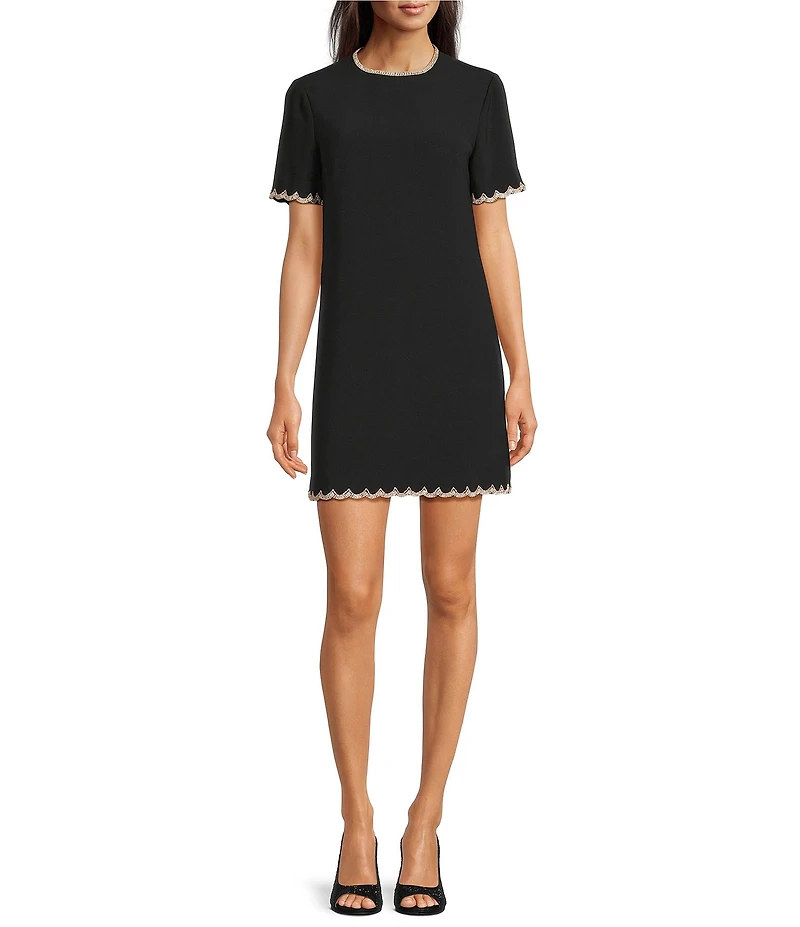 Alex Marie Petite Eileen Round Neckline Short Sleeve Shirt Dress