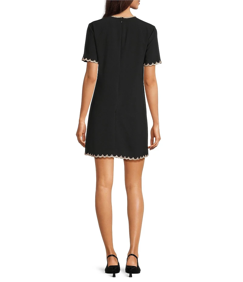 Alex Marie Petite Eileen Round Neckline Short Sleeve Shirt Dress