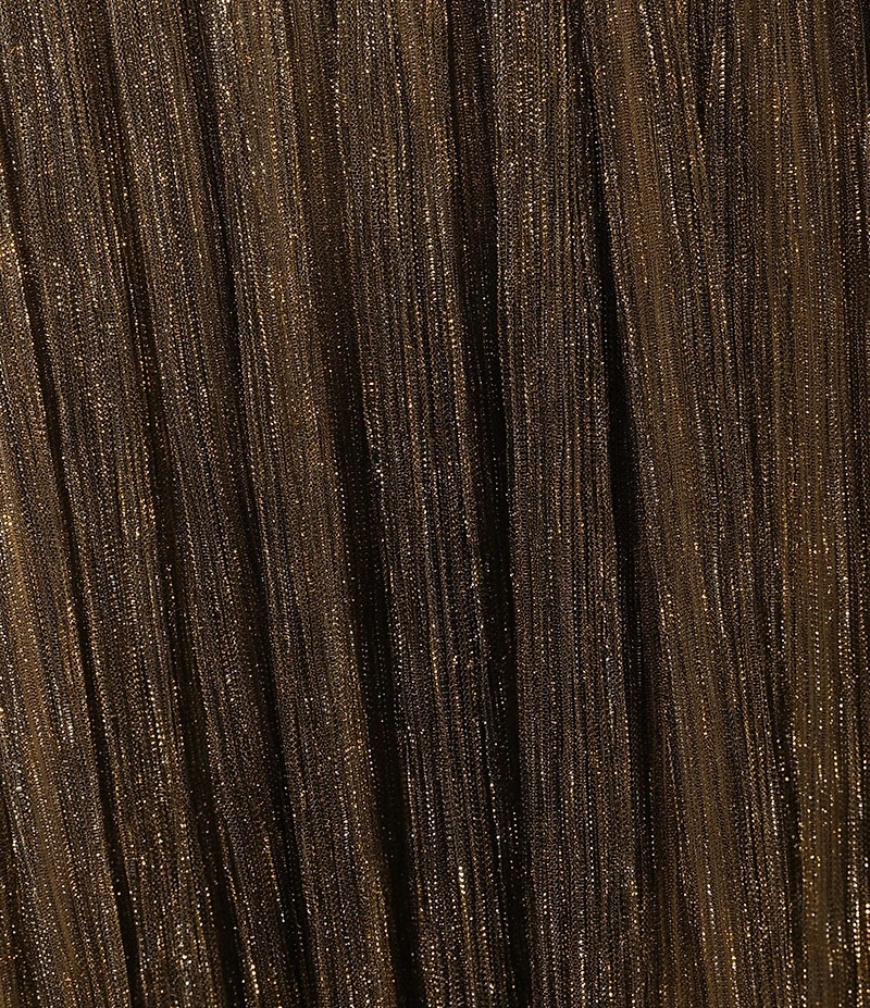 Alex Marie Petite Size Bella Crinkle Metallic V-Neck Blouson Long Sleeve A-Line Gown