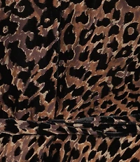 Alex Marie Petite Size Carley Leopard Velvet Burnout Long Sleeve Mini Dress