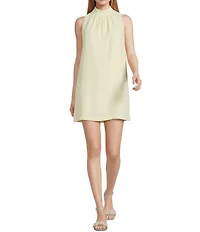 Alex Marie Petite Size Chiara Mock Neck Sleeveless Crepe Dress