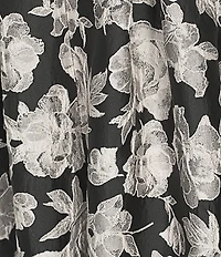 Alex Marie Petite Size Christine Floral Print Textured Jacquard Sleeveless Gown