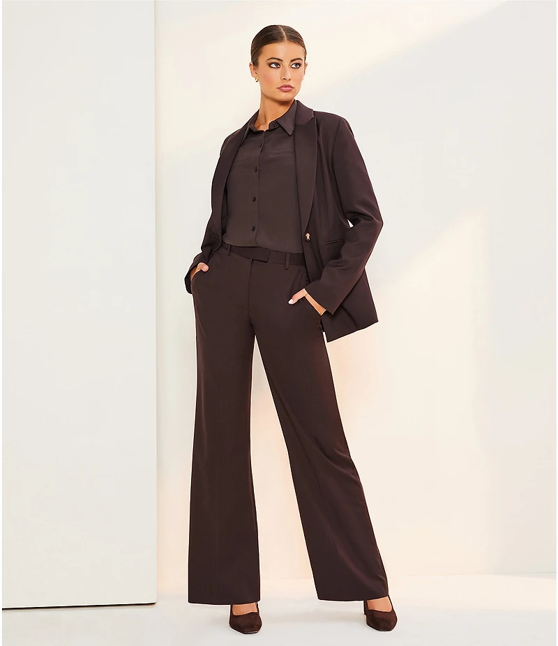 Alex Marie Piper Lightweight Soft Crepe de Chine Point Collar Long Sleeve Button Front Top