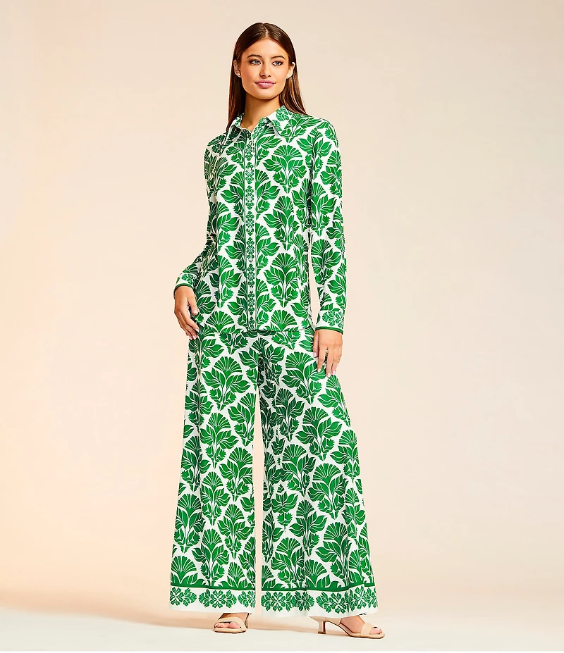 Alex Marie Rae Twill Wide Leg Palazzo Coordinating Pants