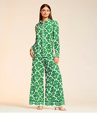 Alex Marie Rae Twill Wide Leg Palazzo Coordinating Pants