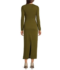 Alex Marie Riley Mock Neck Long Sleeve Jersey Dress