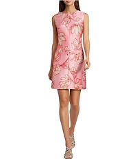 Alex Marie Rosemarie Floral Crew Neck Sleeveless Twill Mini Dress