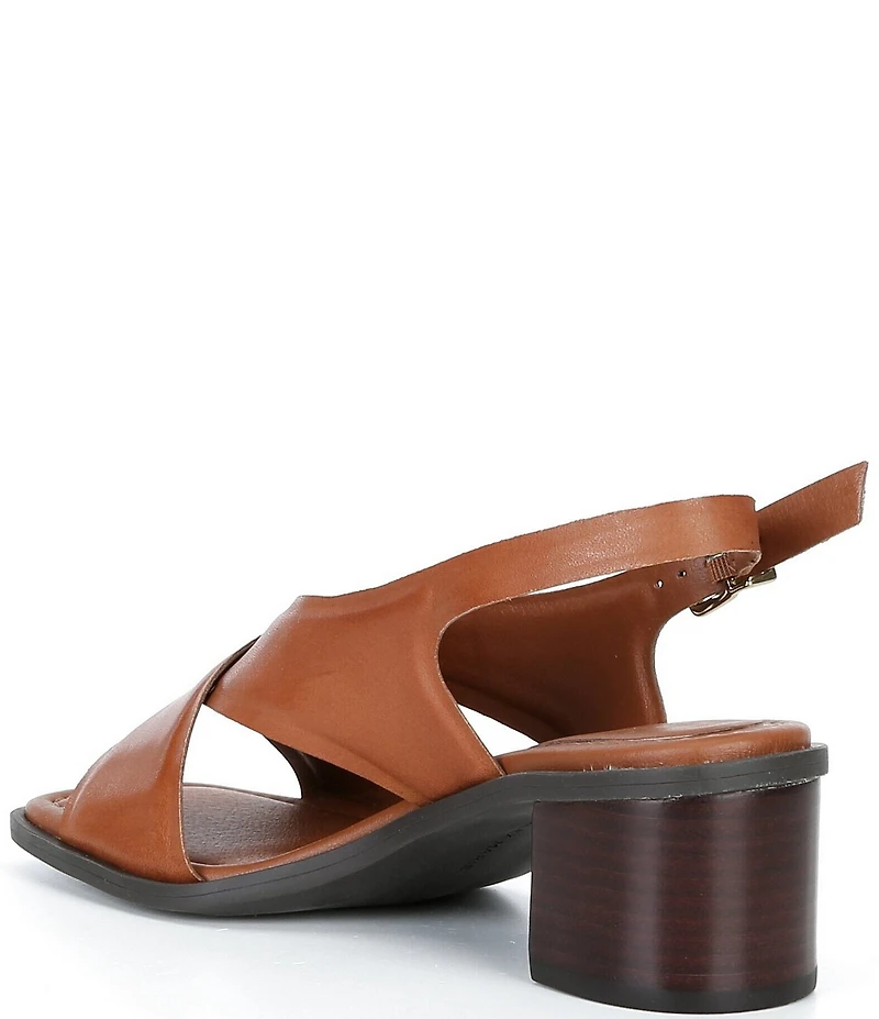 Alex Marie Ryanne Leather Sling Back Stack Heel Sandals