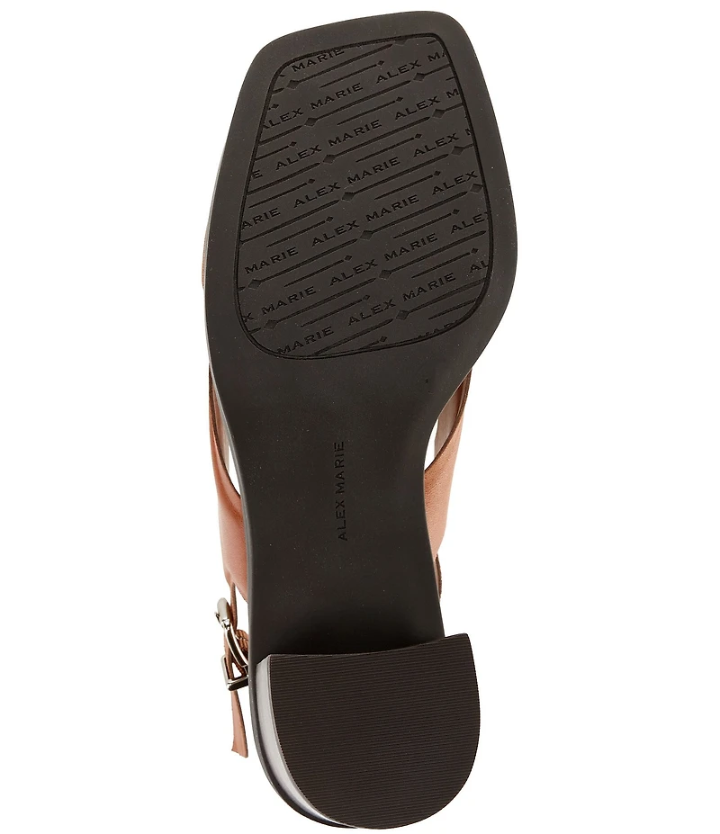 Alex Marie Ryanne Leather Sling Back Stack Heel Sandals