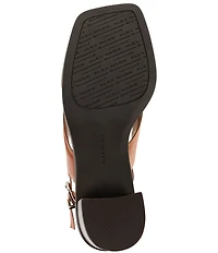 Alex Marie Ryanne Leather Sling Back Stack Heel Sandals