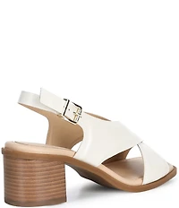 Alex Marie Ryanne Leather Sling Back Stack Heel Sandals