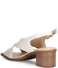 Alex Marie Ryanne Leather Sling Back Stack Heel Sandals