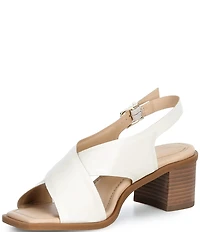 Alex Marie Ryanne Leather Sling Back Stack Heel Sandals