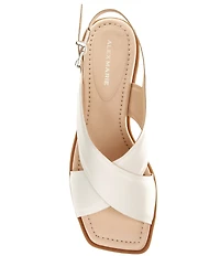 Alex Marie Ryanne Leather Sling Back Stack Heel Sandals