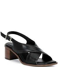 Alex Marie Ryanne Leather Sling Back Stack Heel Sandals