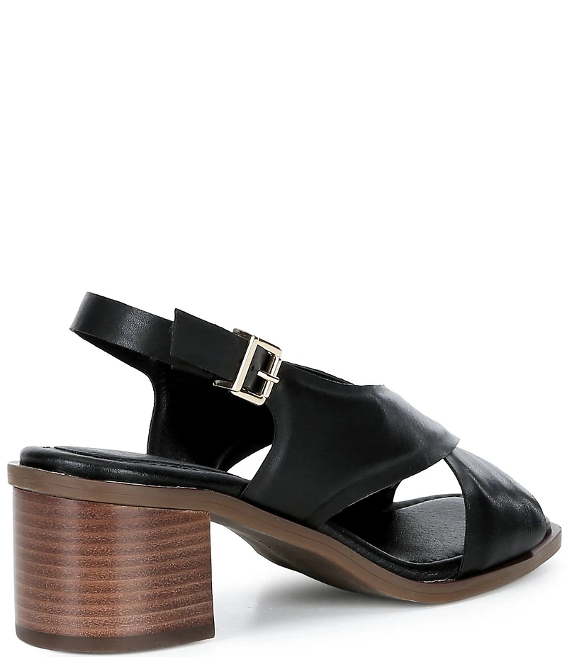 Alex Marie Ryanne Leather Sling Back Stack Heel Sandals