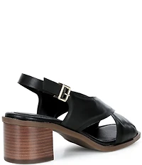 Alex Marie Ryanne Leather Sling Back Stack Heel Sandals