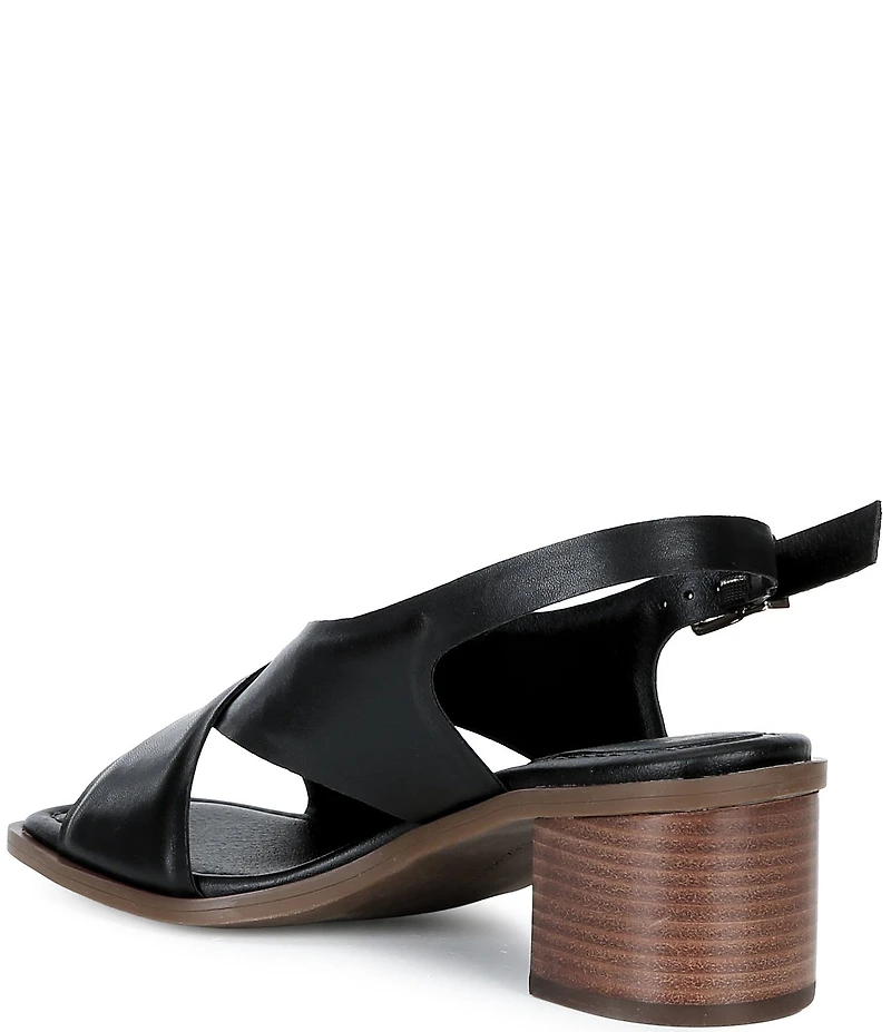 Alex Marie Ryanne Leather Sling Back Stack Heel Sandals