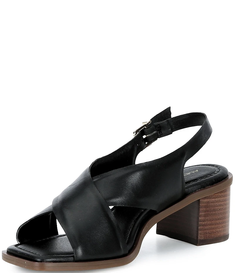 Alex Marie Ryanne Leather Sling Back Stack Heel Sandals