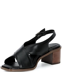 Alex Marie Ryanne Leather Sling Back Stack Heel Sandals
