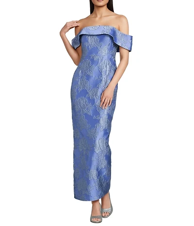 Alex Marie Sarah Off The Shoulder Strapless Jacquard Long Gown