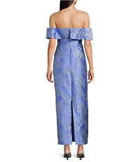 Alex Marie Sarah Off The Shoulder Strapless Jacquard Long Gown