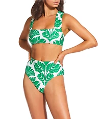 Alex Marie Signature Sculpt Nouveau Tropical Print Mid Rise Swim Bottom