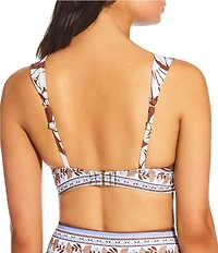 Alex Marie Signature Sculpt Nouveau Tropical Tortoise Ring Triangle Bralette Swim Top