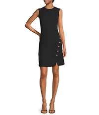 Alex Marie Silvana Textured Crepe Sleeveless Bow Dress