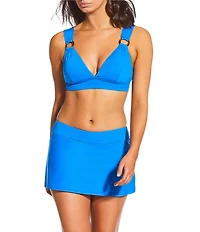 Alex Marie Solid Banded Skirt Swim Bottom