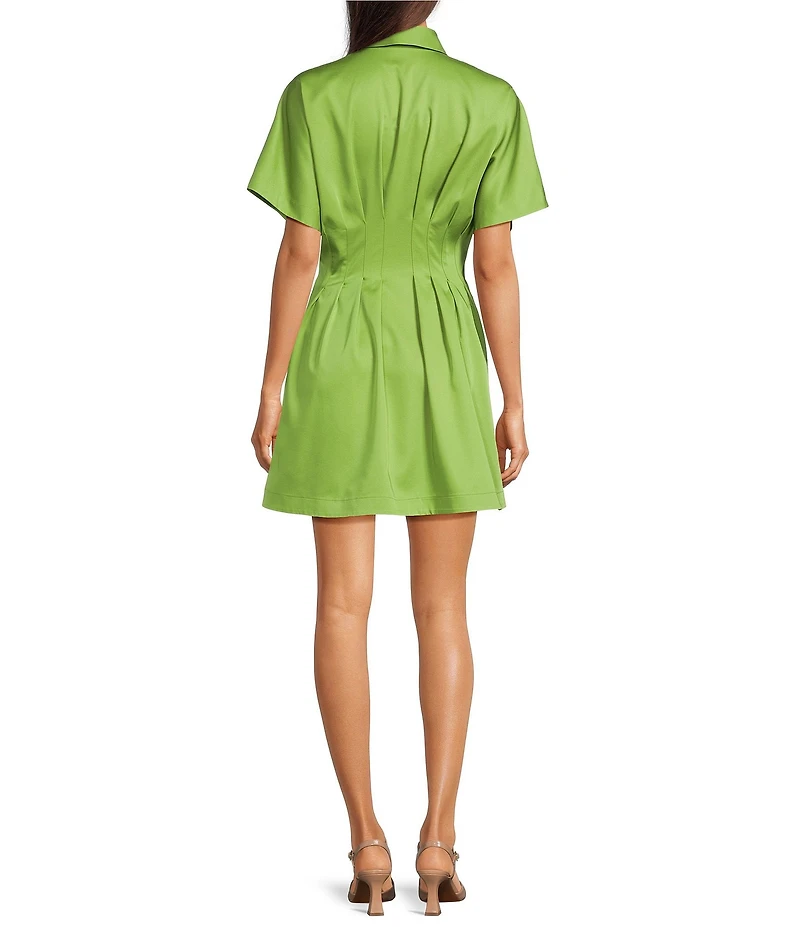 Alex Marie Sophia Collar Short Sleeve Lyocell Blend Dress